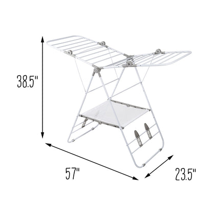 White Large Expandable and Folding Wing Drying Rack