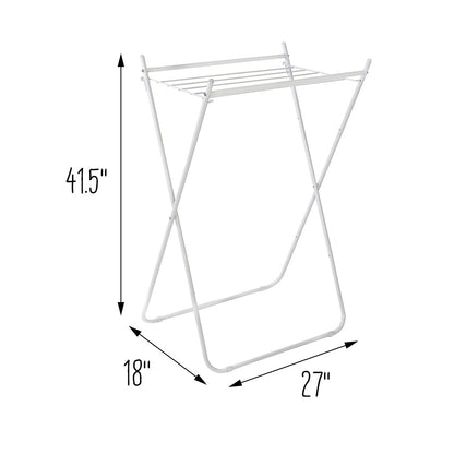 White Metal Collapsible Clothes Drying Rack