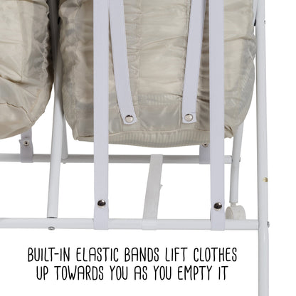 White/Natural 2-Bag No Bend Rolling Bounce Back Hamper