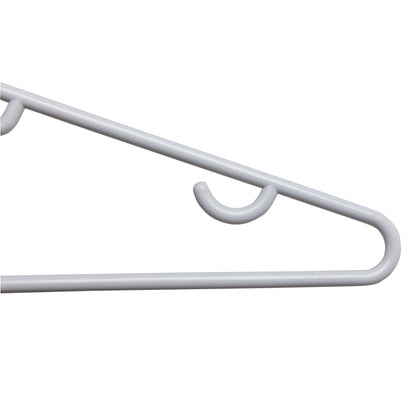 White Recycled Plastic Hangers with Hooks (60-Pack)