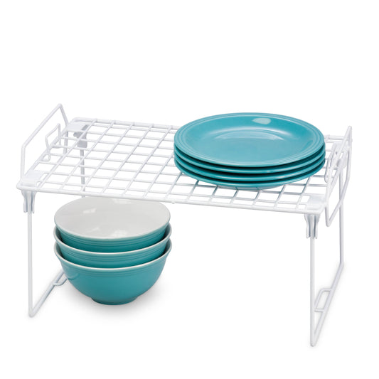 White Steel Folding Pantry Shelf Organizer