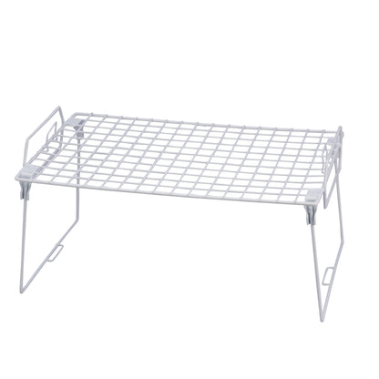 White Steel Folding Pantry Shelf Organizer