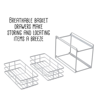 White Kitchen 2-Drawer Storage Organizer