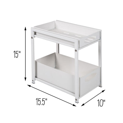White Metal 2-Drawer Cabinet Organizer