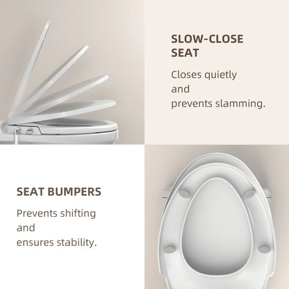 AQUATIZ Elongated Bidet Toilet Seat with Soft Close, Non-Electric Bidet Toilet Seat with Self Cleaning Dual Nozzles
