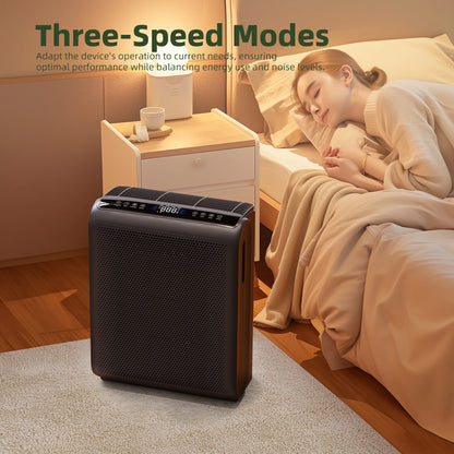 AROEVE Air Purifier 1504 Sq.Ft Touch Control Smart Timer 3 Speed , Washable Filters, for Pet Dander, Pollen, Smoke Bedroom, MK07