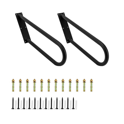 2 Pack U-Shaped Stair Handrails For 1-3 Steps Stair Railings Safety Grab Bar For Indoor Or Outdoor Wall Mounted Hand Railings