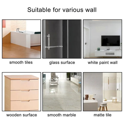 Anti-slip Handrail with Suction Cup No Drilling Shower Handle Offers Safe Grip for Safety Grab in Bathroom Bathtub Glass Door