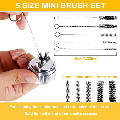 B-T Sprayer Cleaning Kit 17 Pcs Multi-Purpose Paint-Gun Brush Cleaner Tool With Nylon Mini Tube Brushes And Needles