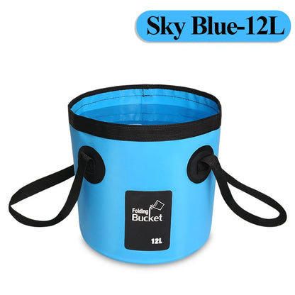 12/20L Portable Folding Bucket, Foldable Fishing Bucket, Camping Water Storage Container Collapsible Outdoor Travel Water Bucket