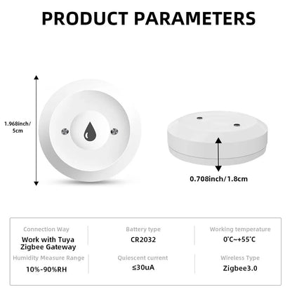 ONENUO Tuya ZigBee Smart Water Sensor Leak Detector Flood Water Leakage Alarm Smart Life Control Work With Zigbee Gateway