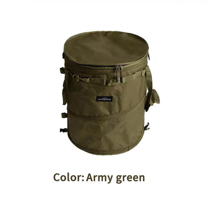 Black/Brown/Army green/Camo optional spring storage bag Large capacity wear-resistant storage bucket with storage buckle