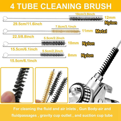 B-T Sprayer Cleaning Kit 17 Pcs Multi-Purpose Paint-Gun Brush Cleaner Tool With Nylon Mini Tube Brushes And Needles