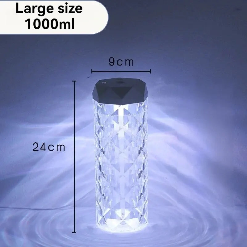 1PC Colorful USB Crystal Humidifier 500/1000ml Large Capacity Air Humidifier Portable Room Office Desktop Humidifier