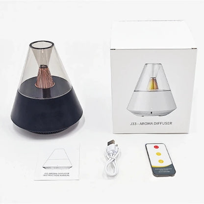 150ML Candlelight Aroma Diffuser Mini USB Air Humidifier Mist Sprayer LED Night Light Essential Oil Diffuser with Remote Control