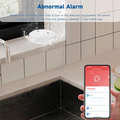 ONENUO Tuya ZigBee Smart Water Sensor Leak Detector Flood Water Leakage Alarm Smart Life Control Work With Zigbee Gateway