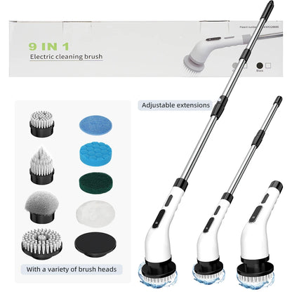 Viladepot Electric Cleaning Brush 9 in 1 Multifunctional Wireless Rotatable Cleaning Brush Bathroom Kitchen Windows Toilet