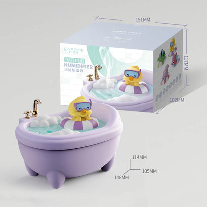 Cute Animal Air Humidifier Bathtub Shape Essential Oil Diffuser 340ML capacity water tank humidifier With Colourful Night Lights
