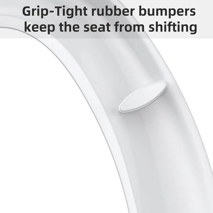 17"/19" Elongated Round White Toilet Seat, Slow Soft Close Magnets Down Lock Quick Release, Quick Top Mount Toilet Seat