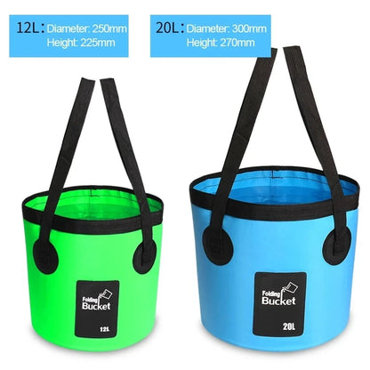12/20L Portable Folding Bucket, Foldable Fishing Bucket, Camping Water Storage Container Collapsible Outdoor Travel Water Bucket