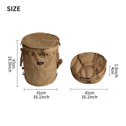 Black/Brown/Army green/Camo optional spring storage bag Large capacity wear-resistant storage bucket with storage buckle