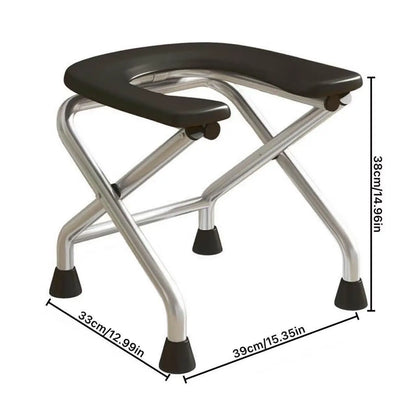 1 foldable U-shaped stainless steel toilet chair, which can bear 300 pounds, is easy to store and clean, suitable for the elderly and pregnant women, and can be used as a bath stool
