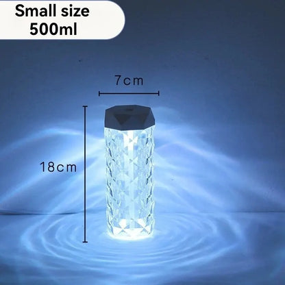 1PC Colorful USB Crystal Humidifier 500/1000ml Large Capacity Air Humidifier Portable Room Office Desktop Humidifier