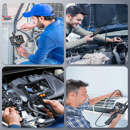 360° Two Ways 1080p Industrial Rotary Endoscope With 2 Pipe Drain Inspection Cameras 360 Articulation For Cars Dual Lens 3.9mm