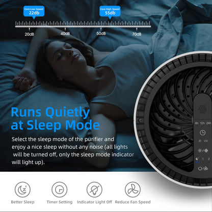 AROEVE Air Purifiers Fragrance for Bedroom Home Smoke Pollen Dander Hair Smell Air Cleaner with Sleep Speed Control 287 Sq.Ft