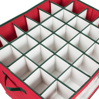 Red 120-Cube Ornament Storage Box