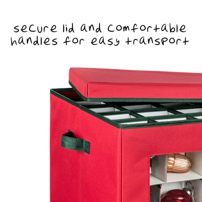 Red 120-Cube Ornament Storage Box