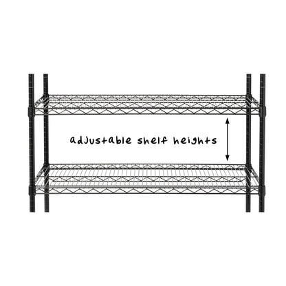 Black 5-Tier Adjustable Shelving Unit with 800-lb Shelf Capacity