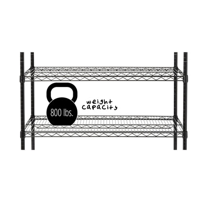 Black 5-Tier Adjustable Shelving Unit with 800-lb Shelf Capacity