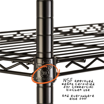 Black 5-Tier Heavy-Duty Shelving Unit With 350-lb Shelf Capacity