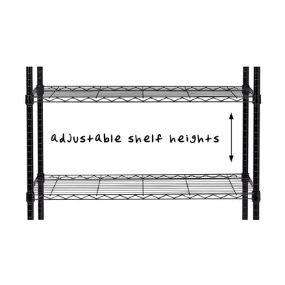 Black 5-Tier Heavy-Duty Shelving Unit With 350-lb Shelf Capacity