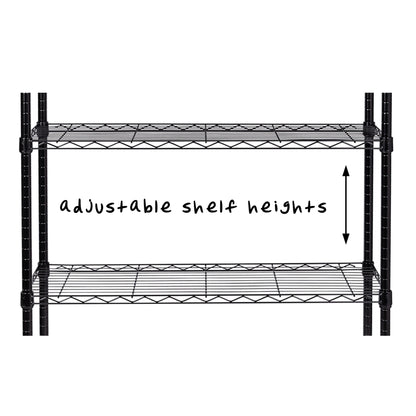 Black 4-Tier Heavy-Duty Shelving Unit with 250-lb Shelf Capacity