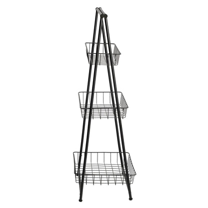 Black 3-Tier Folding A-Frame Storage Caddy