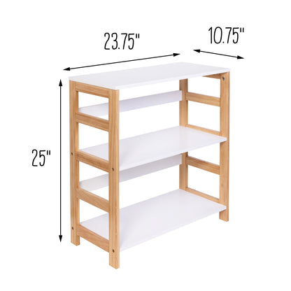 White/Natural 4-Bin Kids Playroom Organizer