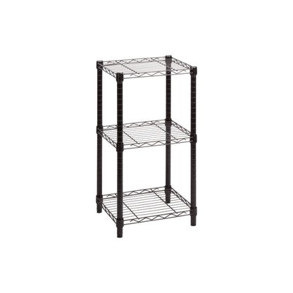 Black 3-Tier Small Adjustable Shelving Unit