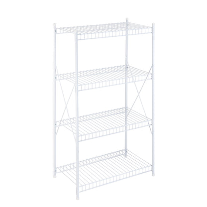 White Steel 4-Tier Storage Shelf
