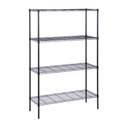 Black 4-Tier Heavy-Duty Shelving with 350-lb Shelf Weight Capacity