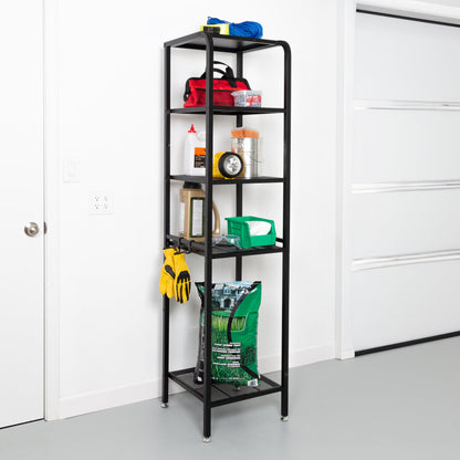 Black 4-Tier Steel Garage Storage Shelving Unit