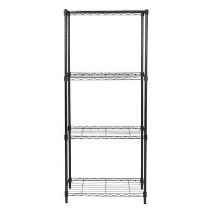 Black 4-Tier Slim Profile Shelving Unit