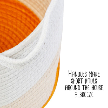 Yellow/White Ombré Cotton Rope Nesting Basket (Set of 2)