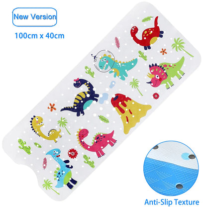 Large Cute Cartoon PVC Bath Mat Anti-Slip Shower Bathtub Mats With Sucker Soft Massage Pad Kid's Elder Bathroom Carpet Rug