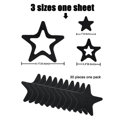 30PCS PEVA Shower Room Staircase Floor Shoe Sole Anti-slip Tape, Safety Full Stop Slide Pad Bathroom Bathtub Anti-skid Stickers