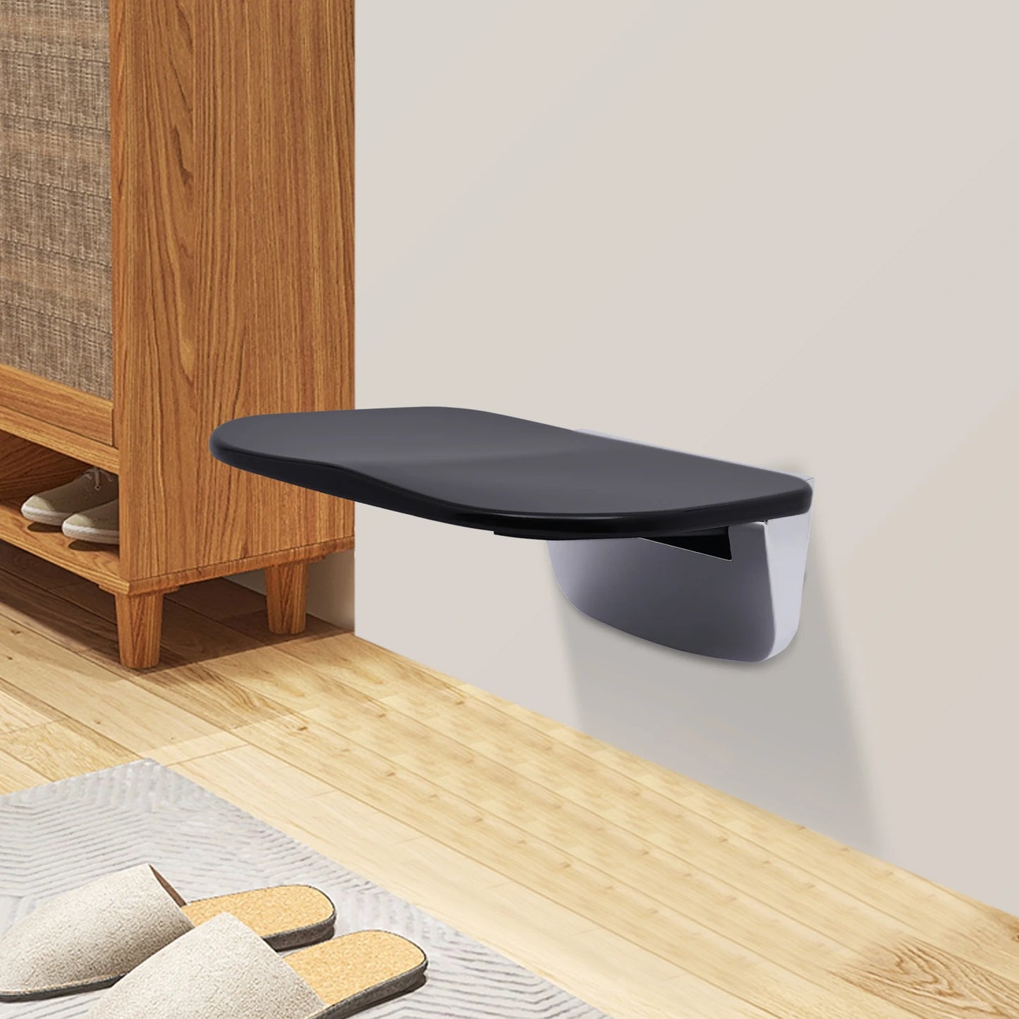 13.7" Folding Shower Seat Wall Mounted Load of 440 lbs Fold Down Shower Seat Foldable Shower Bench Home Care Shower Seat