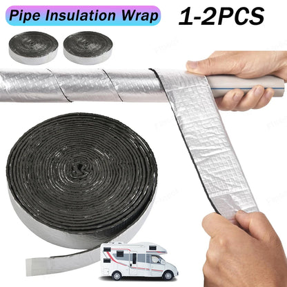 33FT Pipe Insulation Wrap Aluminum Foil Finish Freeze Protection Insulation Wrap Waterproof for Outdoor Cold Hot Water Pipe