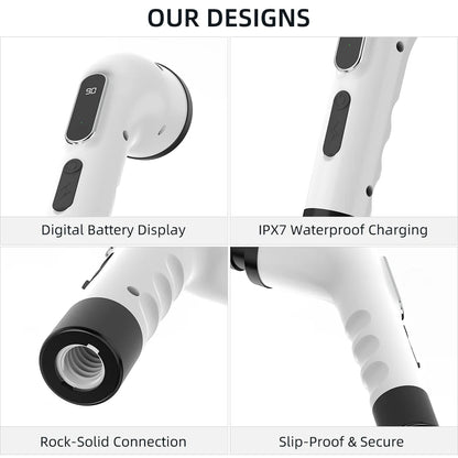 Viladepot Electric Cleaning Brush 9 in 1 Multifunctional Wireless Rotatable Cleaning Brush Bathroom Kitchen Windows Toilet