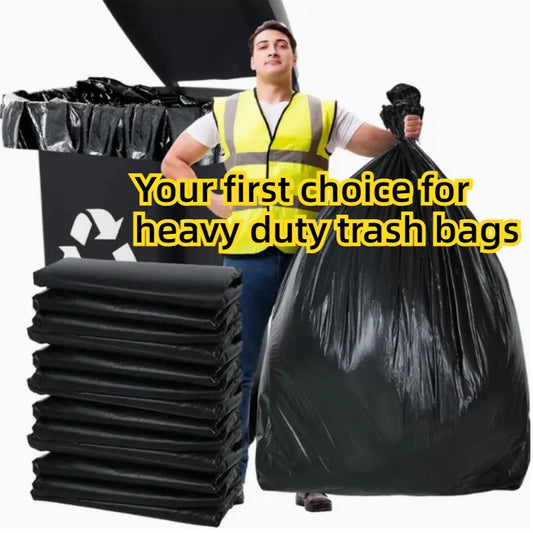 64-65 Gallon Trash Can Liners for 1.2 Mil │ Black Heavy Duty Garbage Bags/Rolls/50in” x 60in” (25Count)